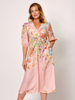 Twist Front Linen Dress