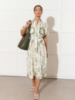 Pocket Front Linen Dress