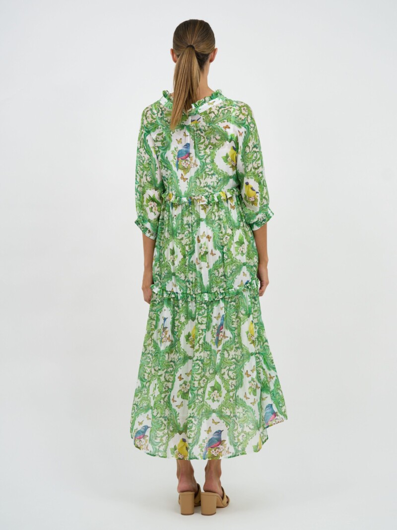 Tiered Midi Dress Green Liberty Rose