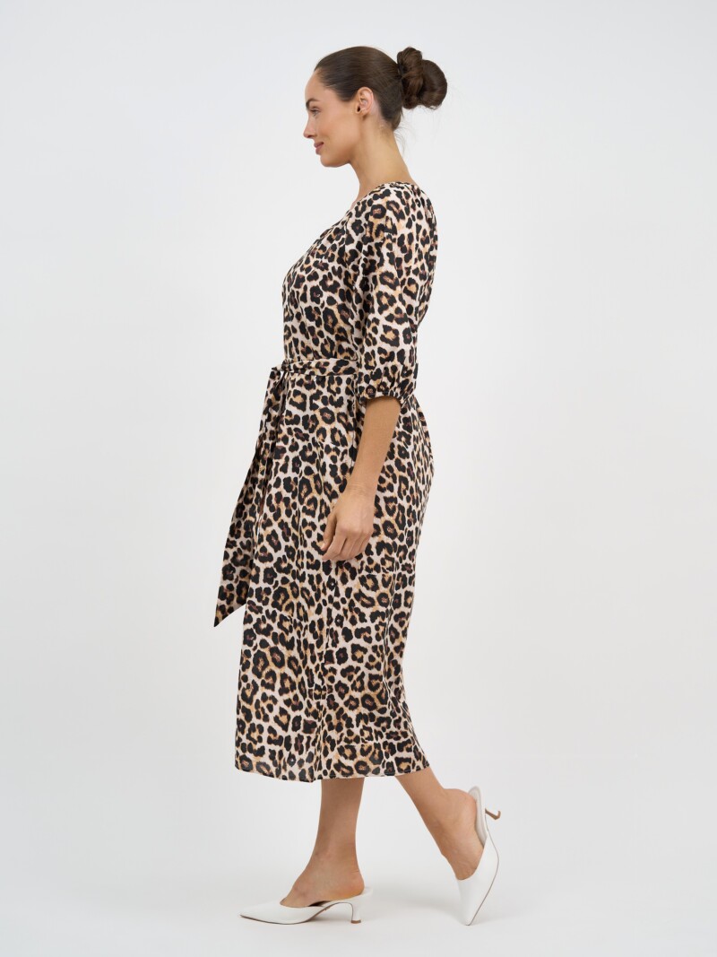 Cotton Midi Dress Natural Liberty Rose
