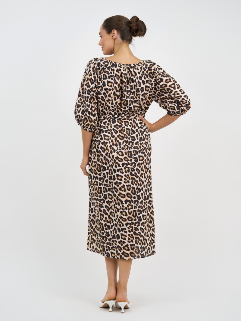 Cotton Midi Dress Natural Liberty Rose