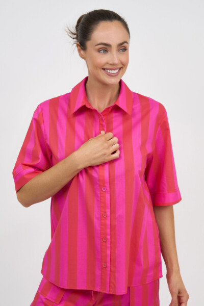 Relaxed Cotton Shirt Pink Liberty Rose