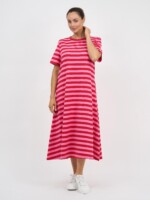 Cotton Jersey Stripe Dress Red Liberty Rose