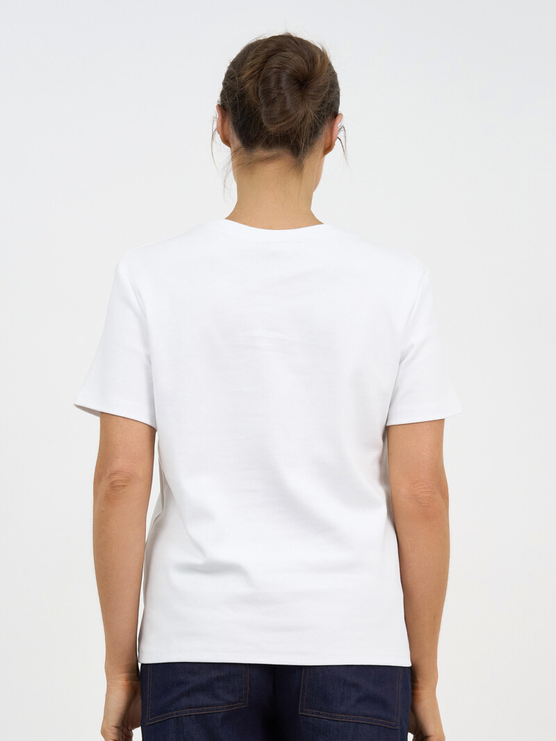 Print Cotton Tee White Liberty Rose