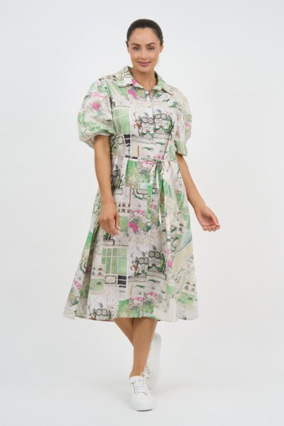 Relaxed Cotton Shirt Dress Natural Liberty Rose