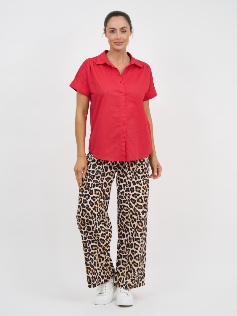 Pocket Detail Cotton Pant Natural Liberty Rose
