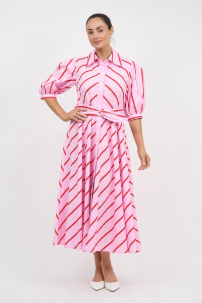 Bianca Belted Dress Pink Leoni