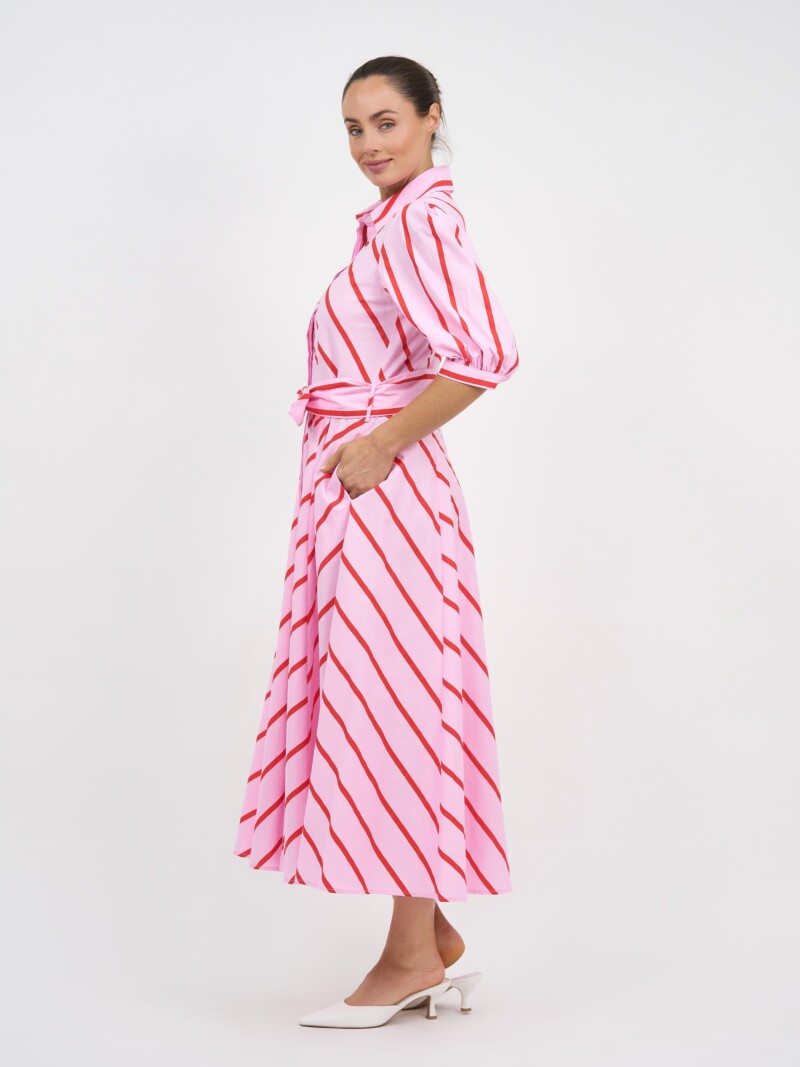 Bianca Belted Dress Pink Leoni