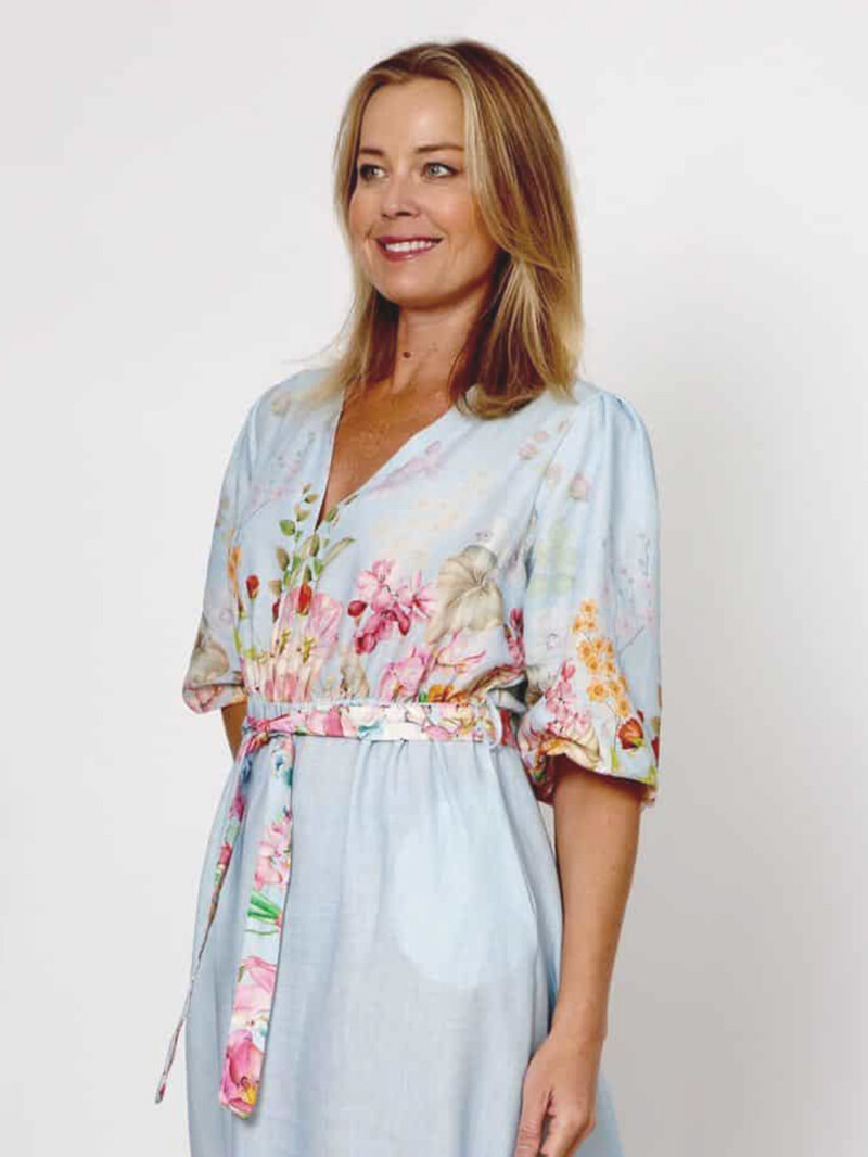 Puff Sleeve Belted Dress - Image 3