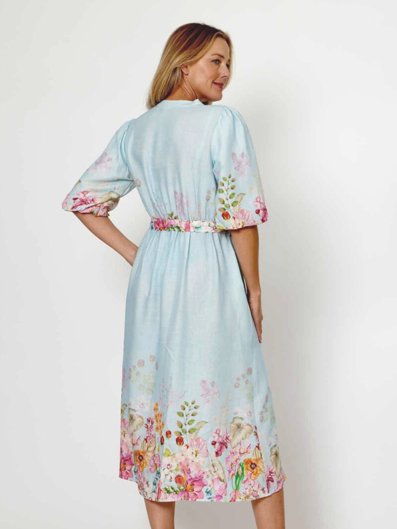 Puff Sleeve Belted Dress - Image 2