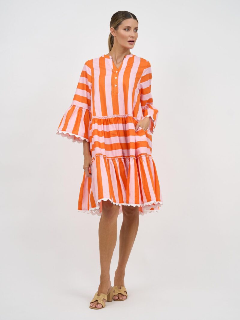 Micah Trim Detail Dress Orange Leoni