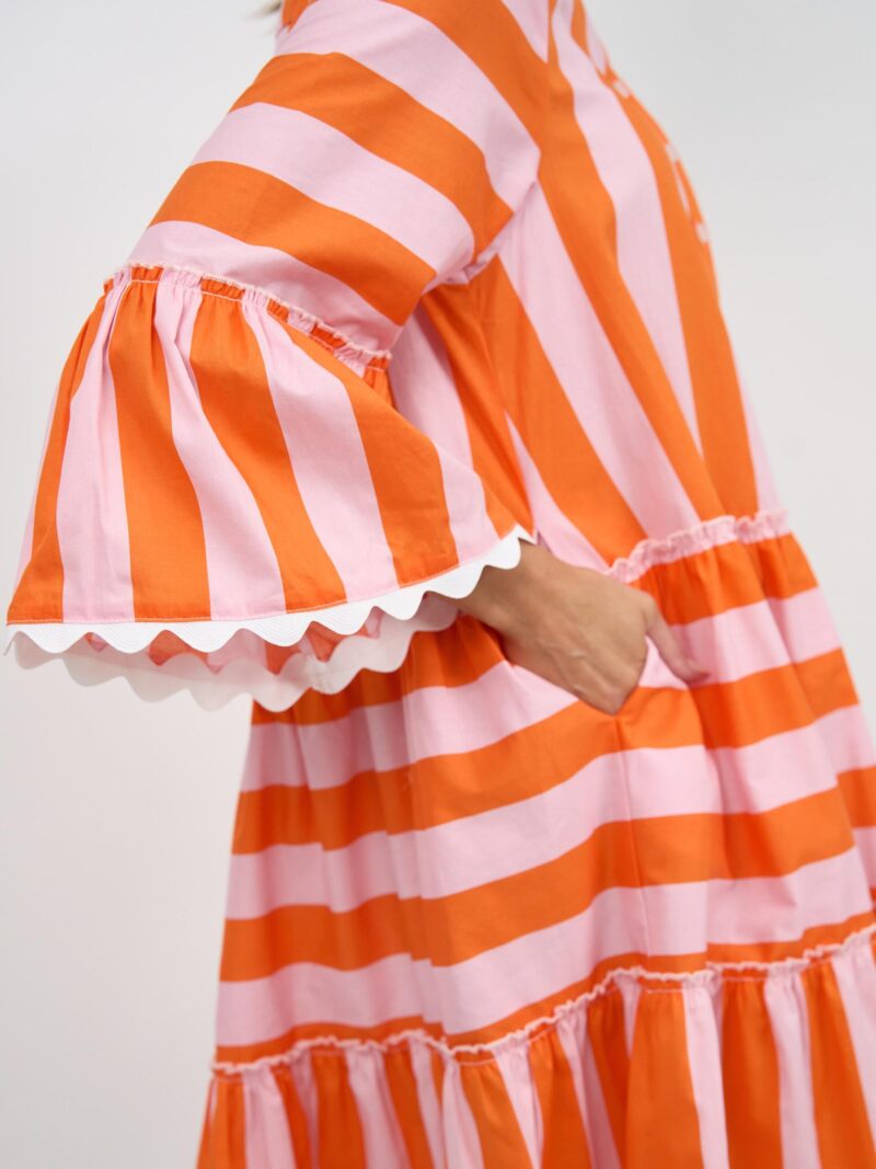 Micah Trim Detail Dress Orange Leoni