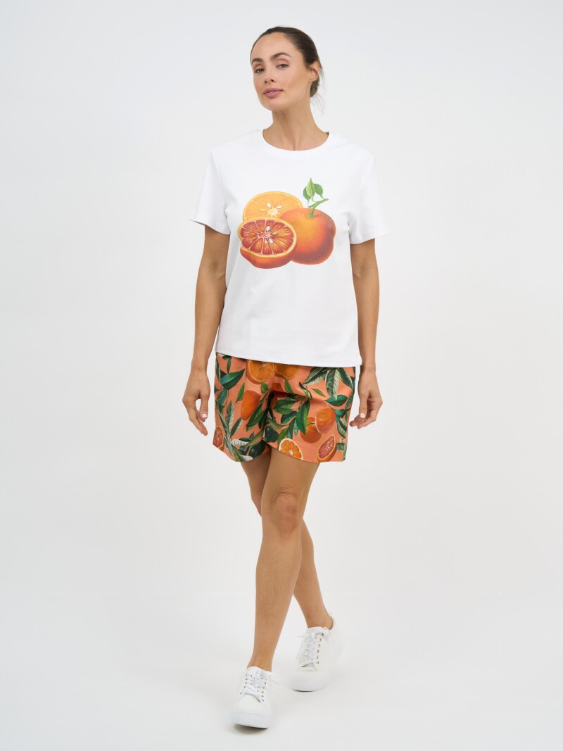 Linen Relaxed Short Orange Liberty Rose