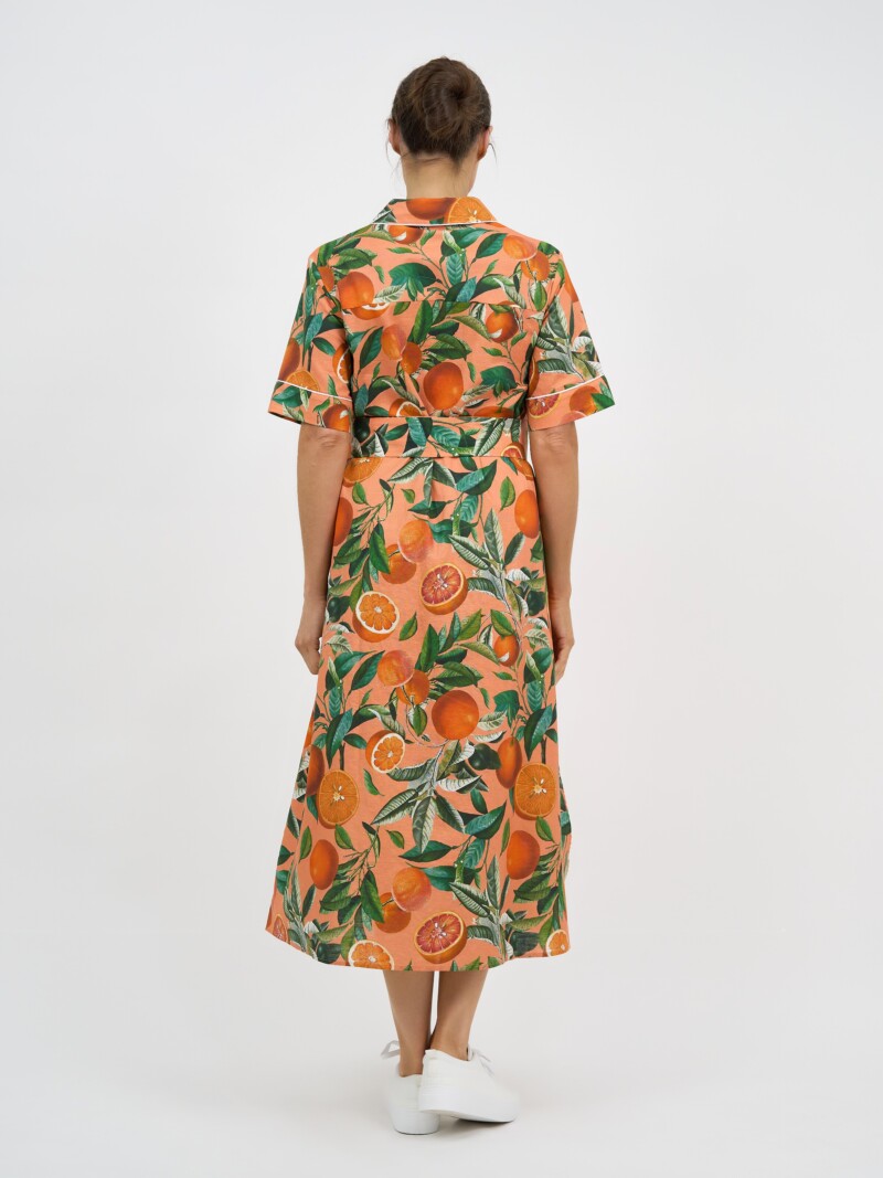 Trim Detail Shirt Dress Orange Liberty Rose