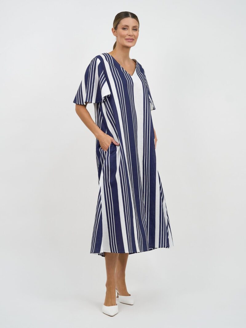 Liana Flute Sleeve Dress Navy Liberty Rose