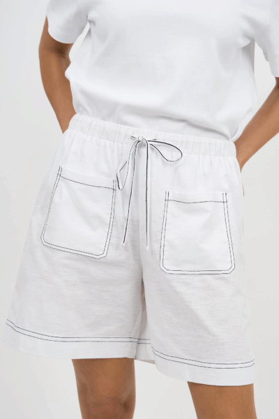Mati Linen Pocket Short White Liberty Rose