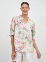 Frill Neck Tie Top Natural Liberty Rose