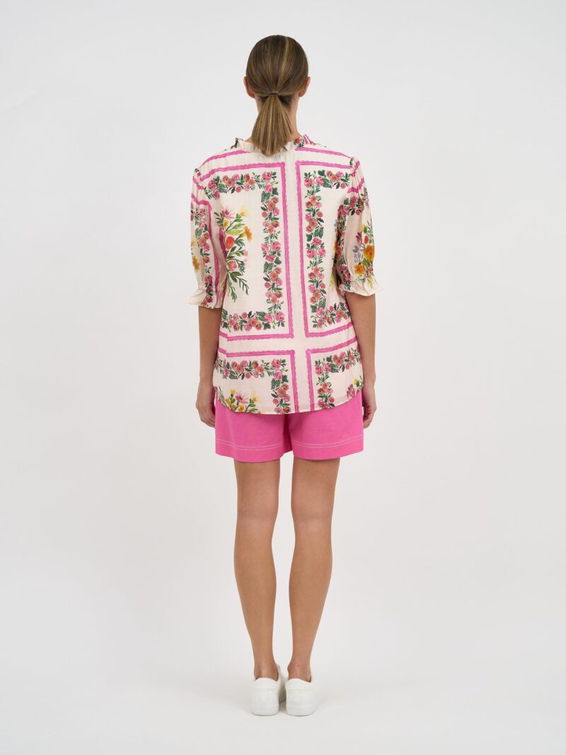 Frill Neck Tie Top Beige Liberty Rose