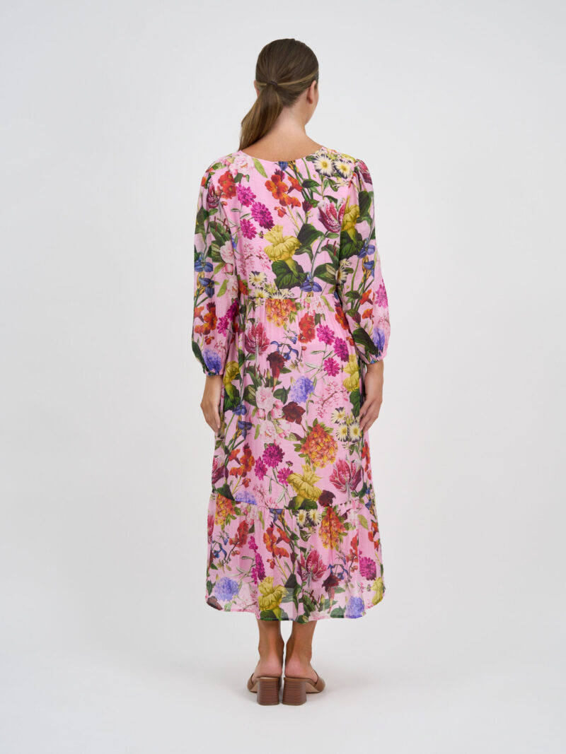 Tier V-Neck Dress Pink Liberty Rose
