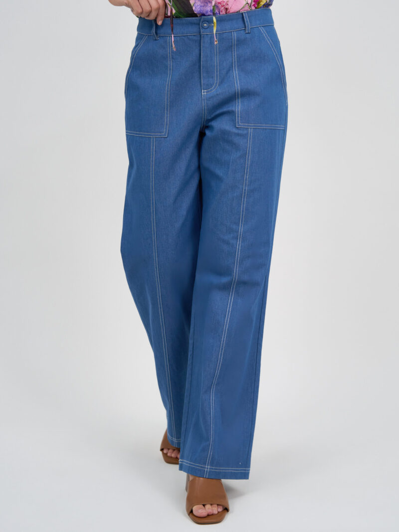 Stitch Pocket Denim Pant Mid Denim Liberty Rose