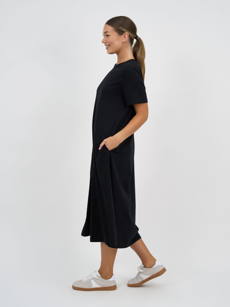 Cotton Jersey Dress Black Liberty Rose