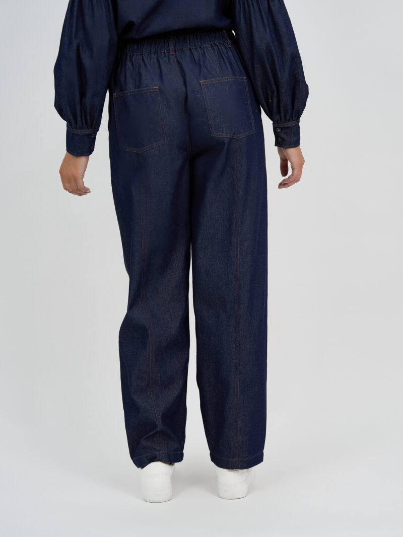 Pleat Front Denim Pant Navy Liberty Rose