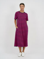 Straight Cotton Jersey Dress Red Liberty Rose