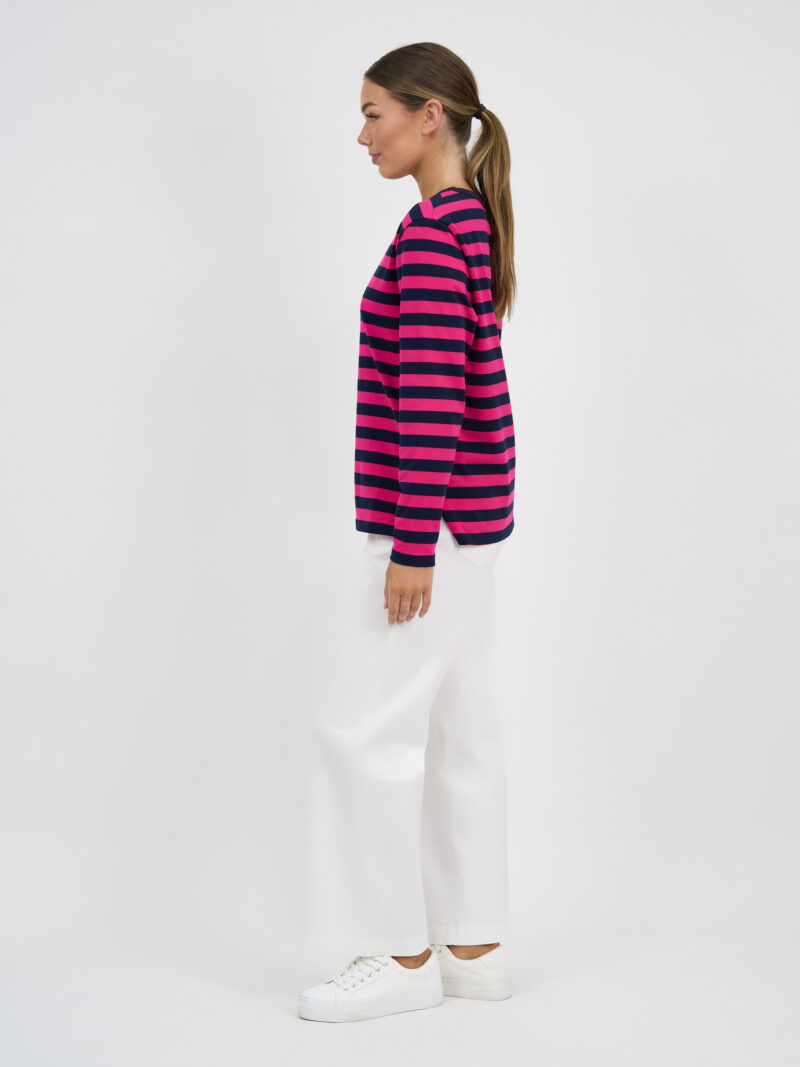 Cotton Jersey Long Sleeve Tee Pink Liberty Rose