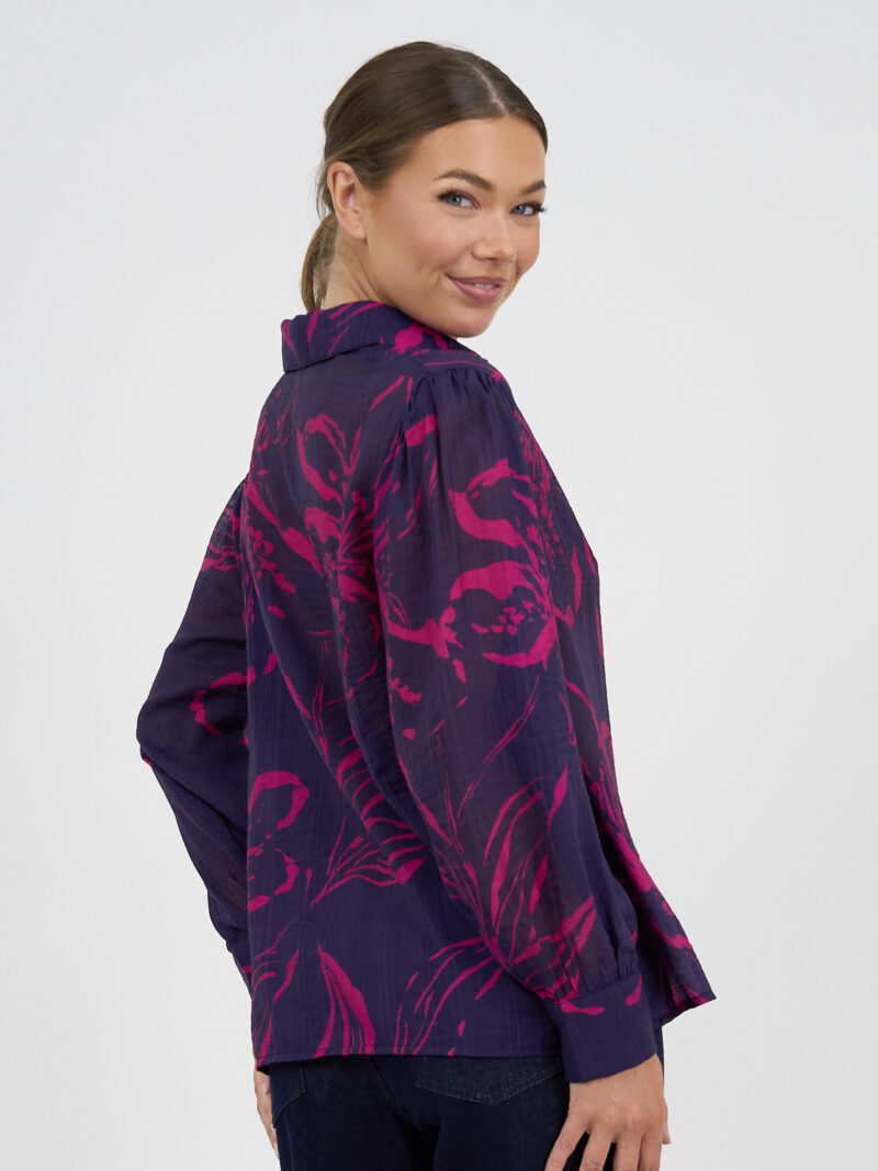 Relaxed Long Sleeve Shirt Navy Liberty Rose