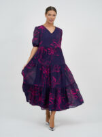 V-Neck Tier Maxi Dress