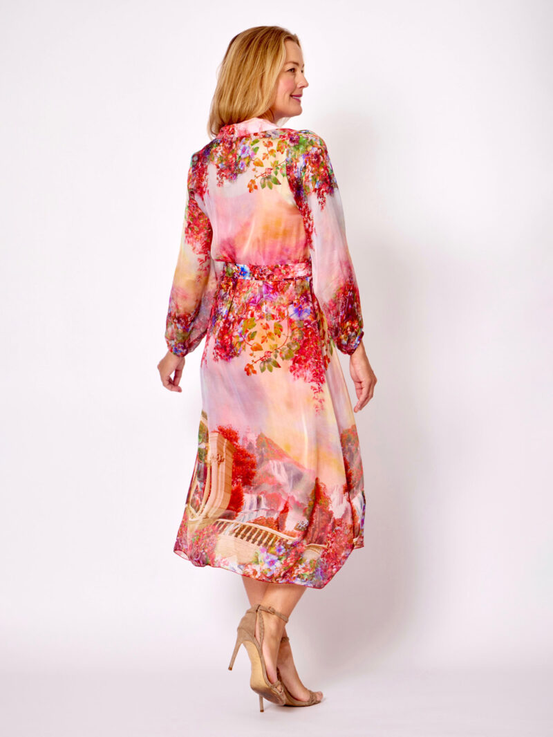 Silk Shirt Dress Red La Strada