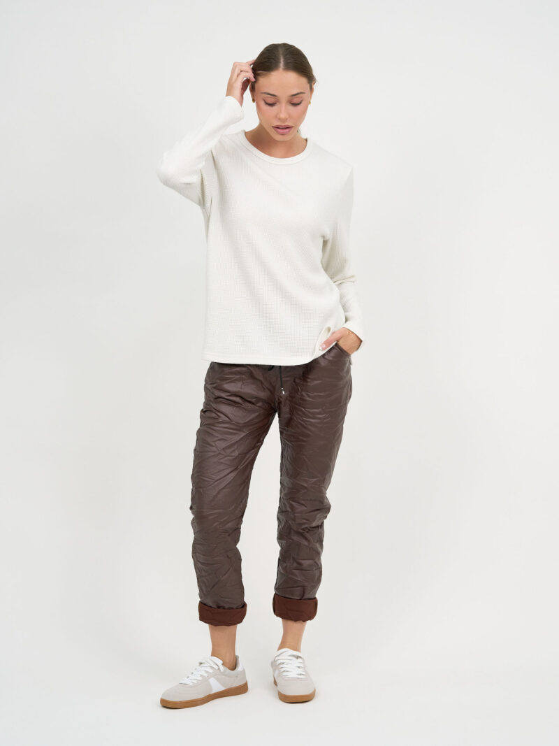 Wet Look Jogger Pant Chocolate La Strada