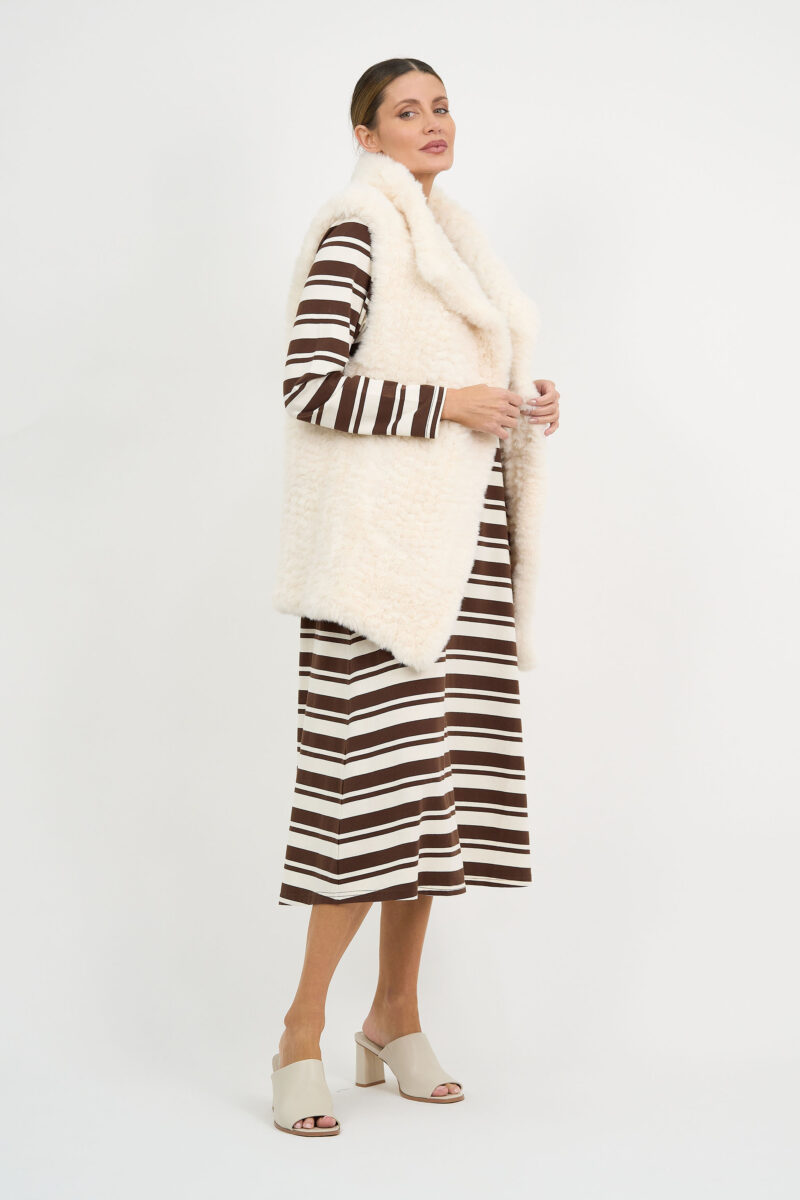Minx Faux Fur Vest Ivory Hammock & Vine