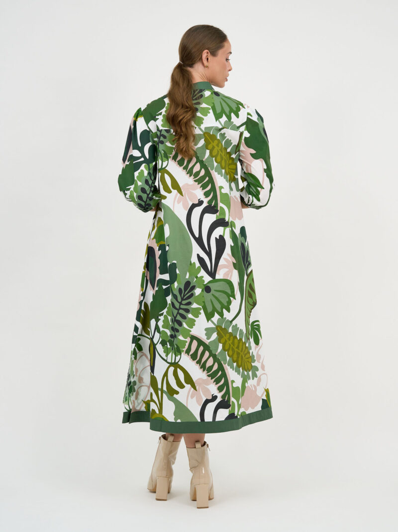 Contrast Trim Shirt Dress Khaki Liberty Rose