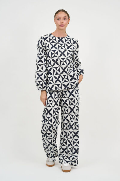 Linen Wide Leg Tie Pant Black Liberty Rose