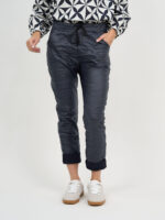 Wet Look Jogger Pant Chocolate La Strada