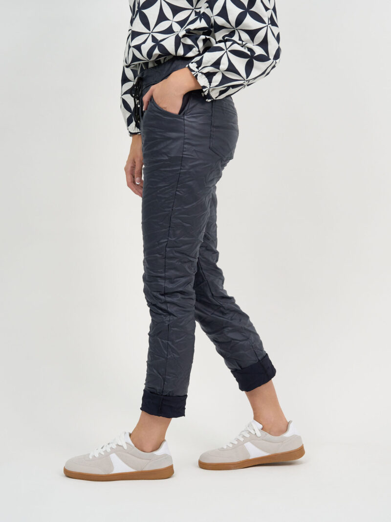 Wet Look Jogger Pant Navy La Strada