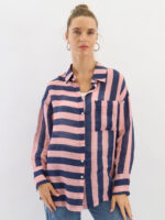 Striped Sheer Linen Shirt Red Worthier