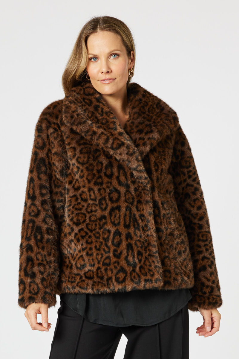 Faux Fur Jacket Chocolate Hammock & Vine