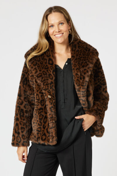 Faux Fur Jacket Chocolate Hammock & Vine