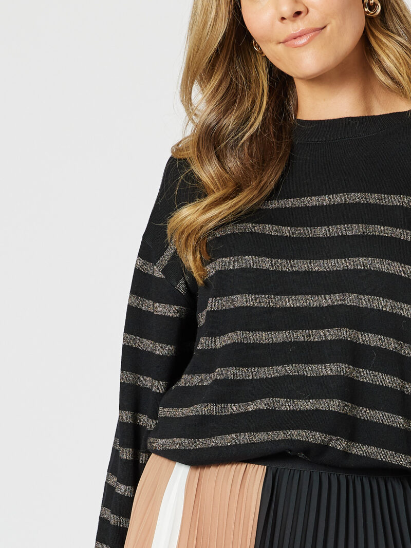 Glamour Stripe Knit Black Hammock & Vine