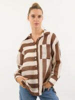 Striped Sheer Linen Shirt Red Worthier