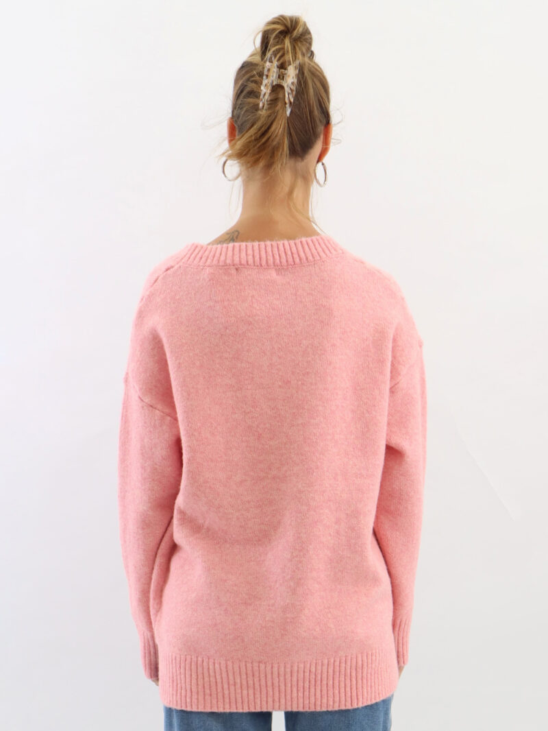 Ribbed Detail Knit Pink Worthier