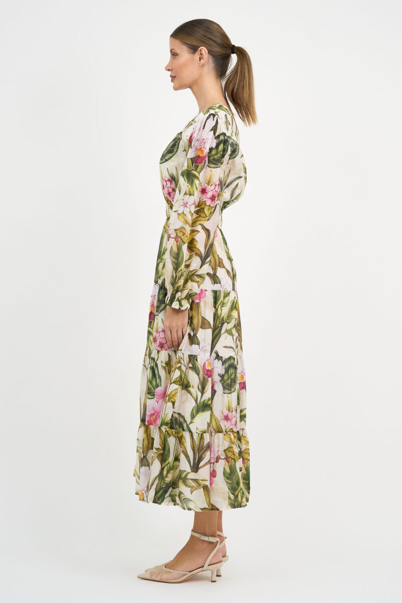 Waist Detail Dress Khaki Liberty Rose