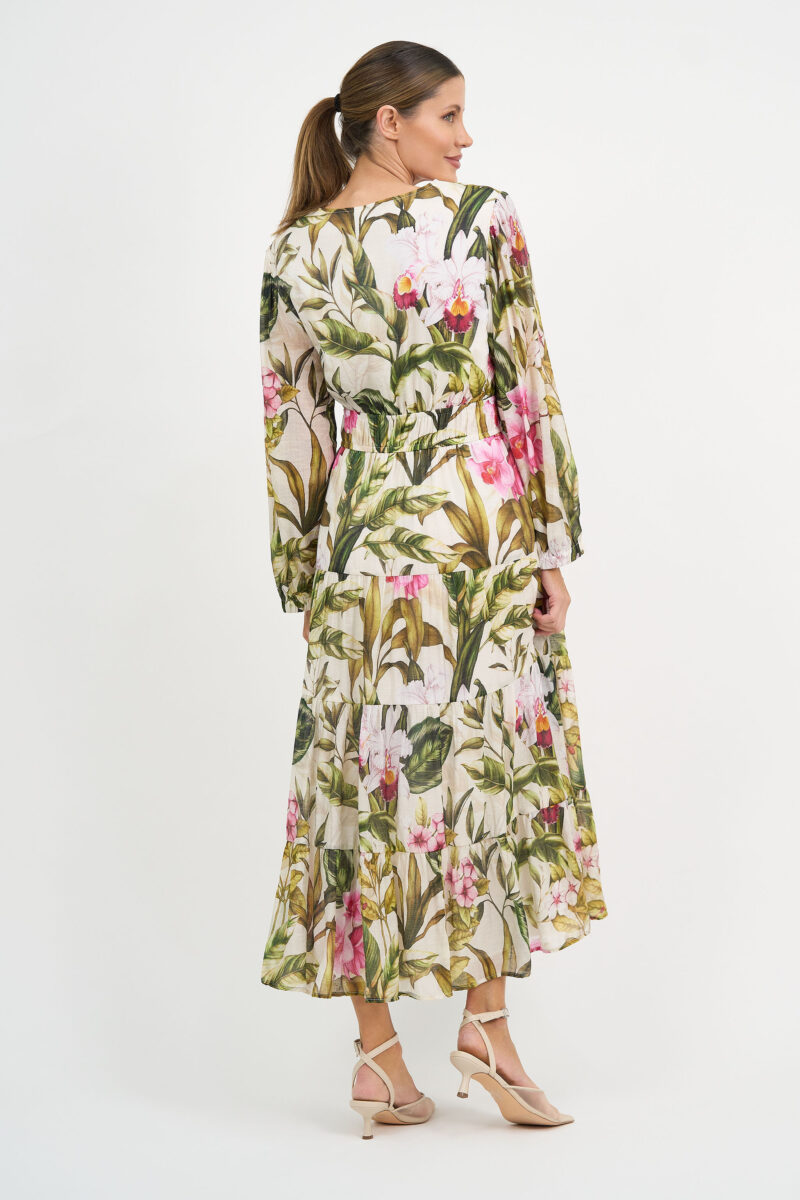 Waist Detail Dress Khaki Liberty Rose