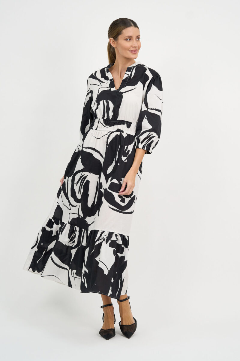 Waist Detail Dress Black Liberty Rose