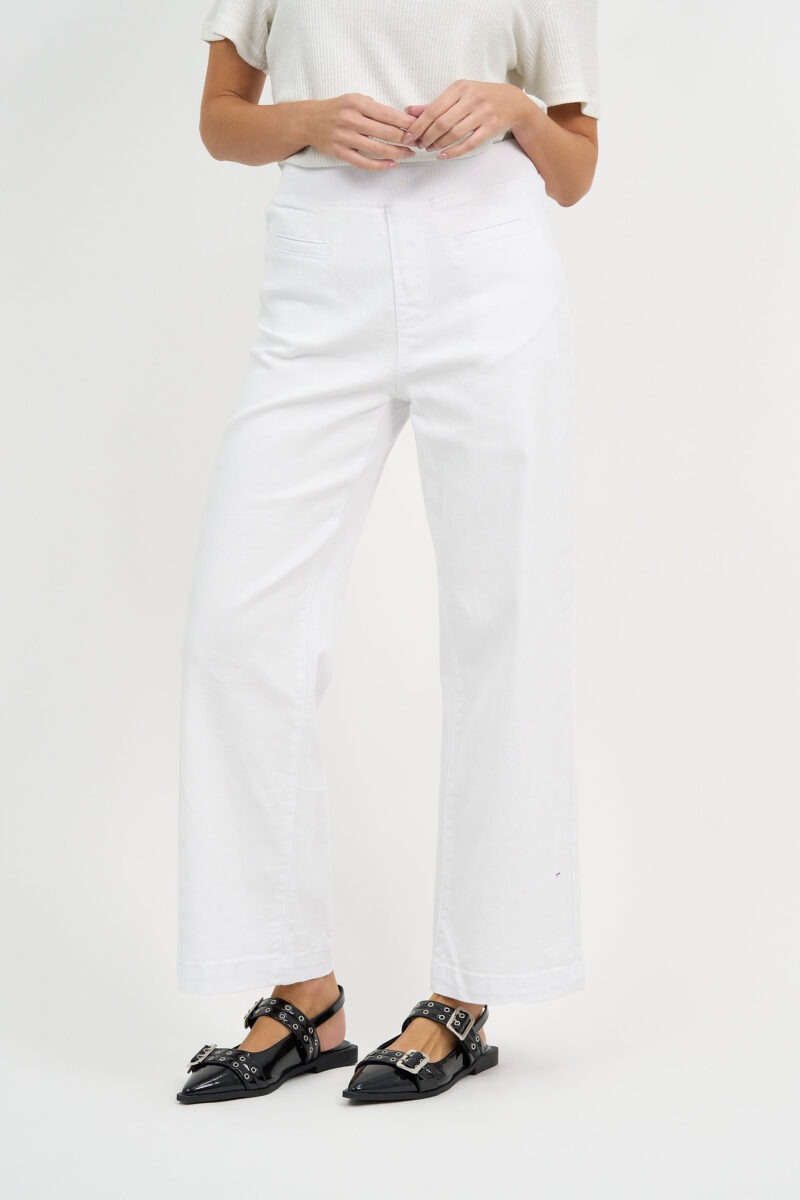 Maddy Wide Leg Jean White Threadz