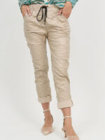 Wet Look Jogger Pant Chocolate La Strada