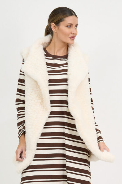 Minx Faux Fur Vest Ivory Hammock & Vine