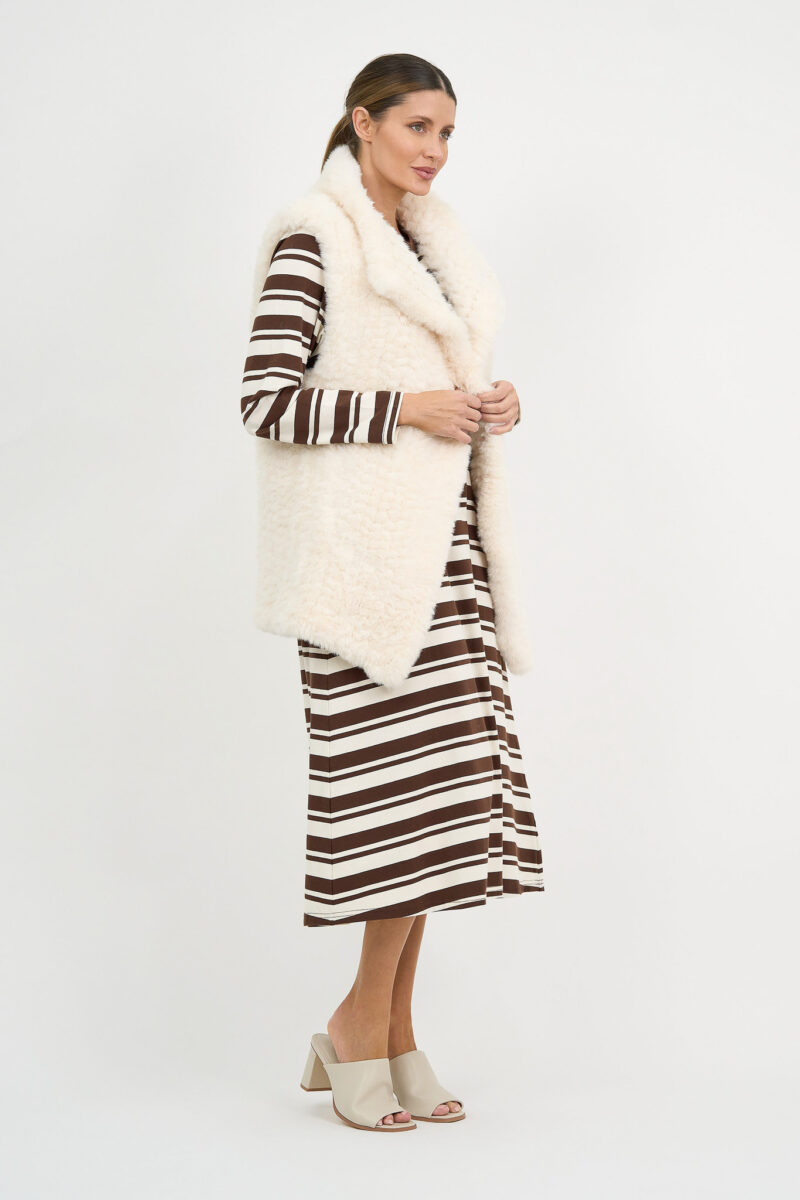 Minx Faux Fur Vest Ivory Hammock & Vine